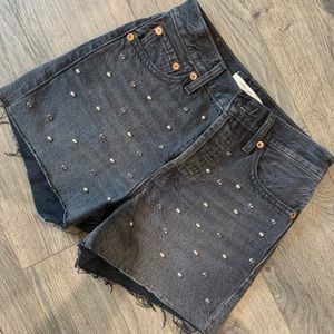 Studded Black Levi’s Shorts
